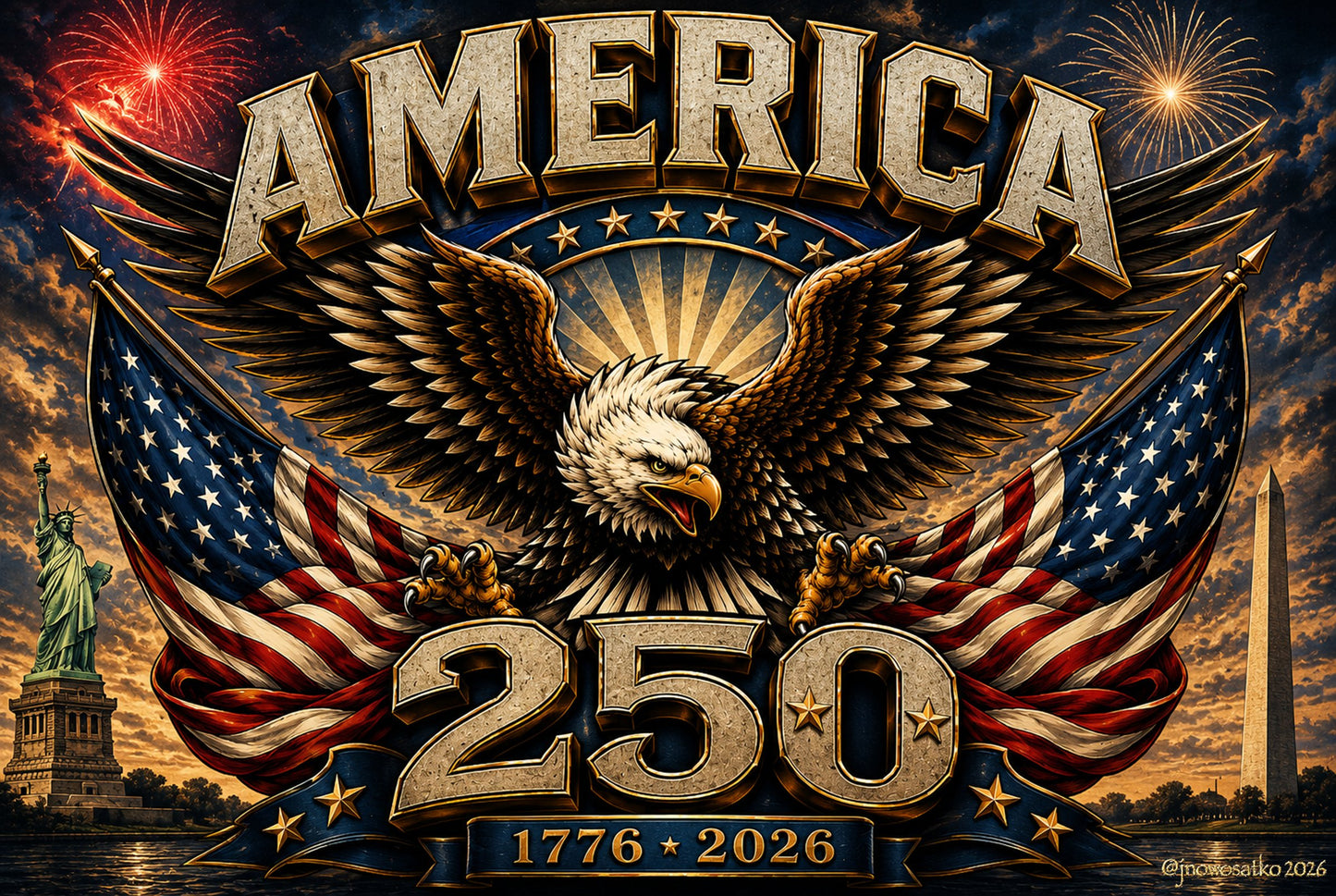 A250 - Eagle, Flags, Monuments