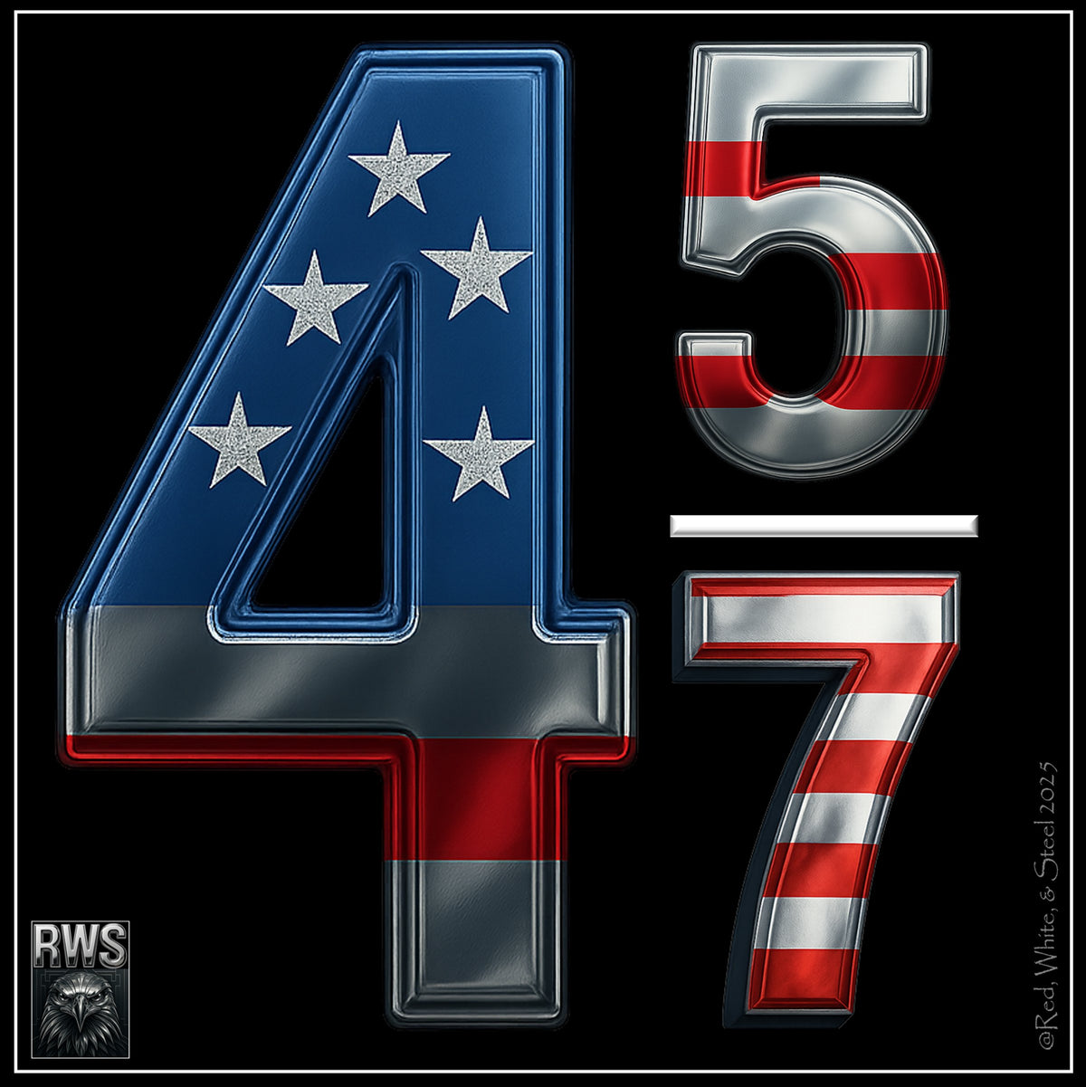 Metallic Red, White, and Blue 4 5/7
