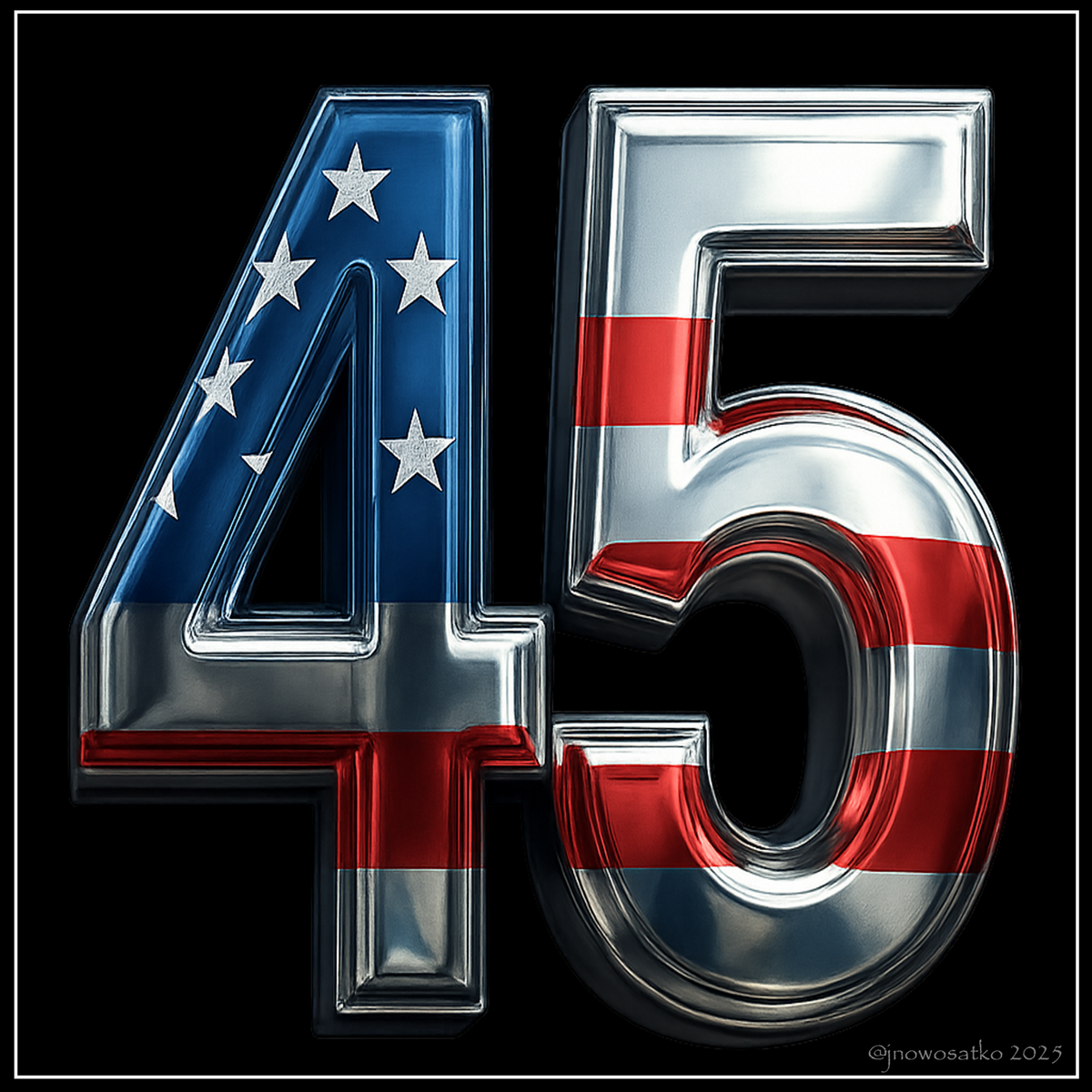 Metallic Red, White, and Blue 45, 47 (Set)