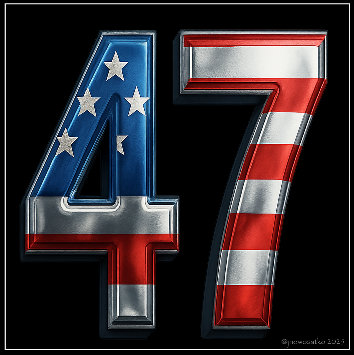 Metallic Red, White, and Blue 45, 47 (Set)