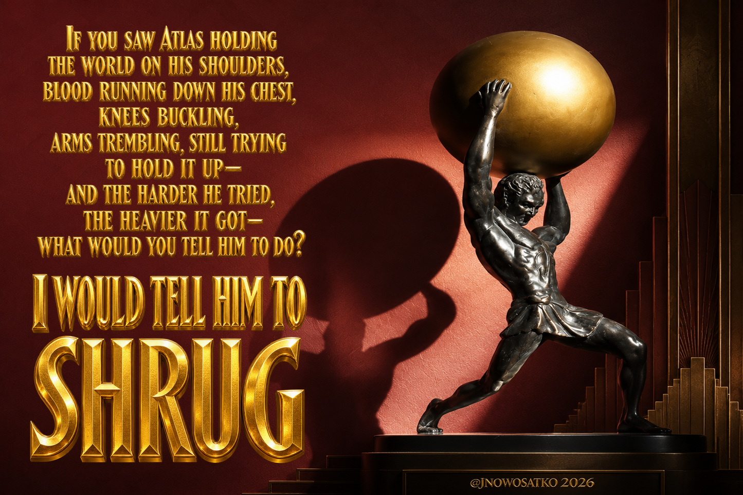Atlas Sculpture - Tell Him to Shrug