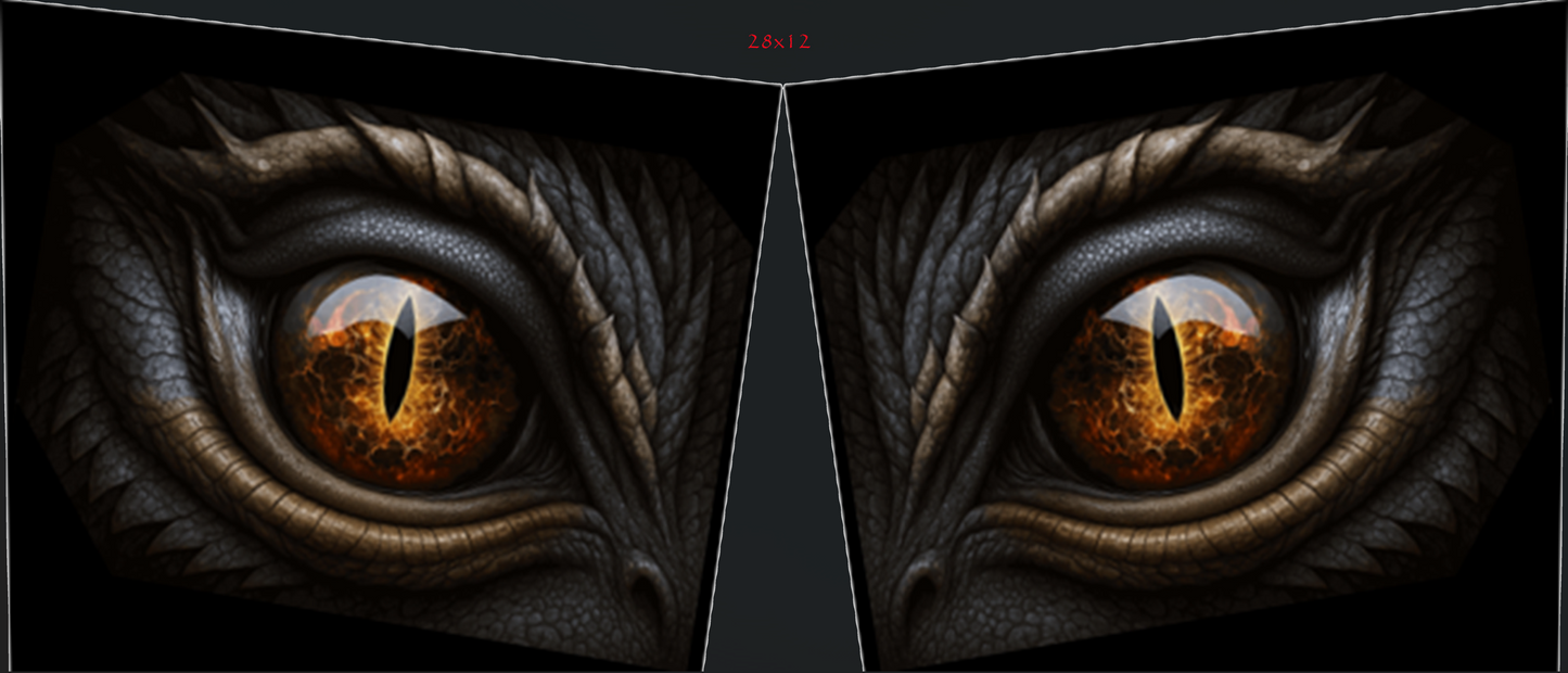 Cybertruck Tryptych Sides - Dragon Eyes (Pair)