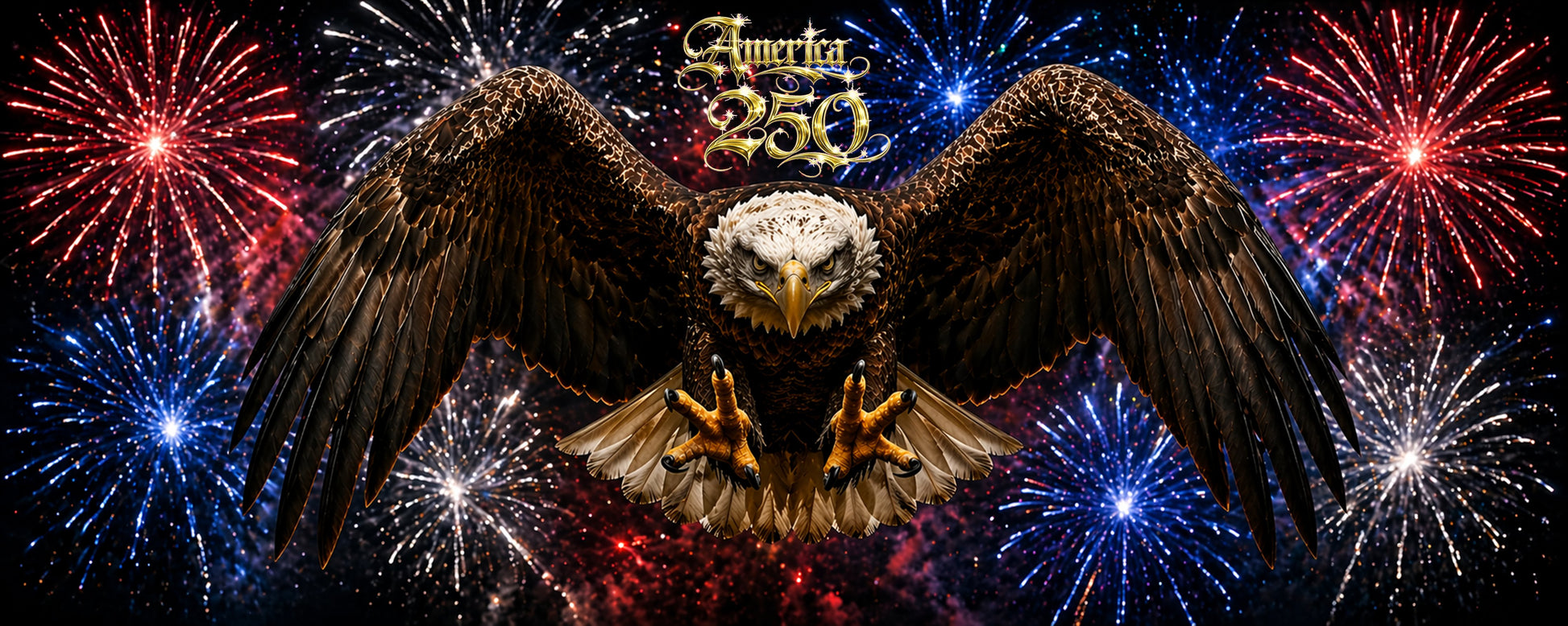 A250 - Fireworks & Eagle (Elongated)