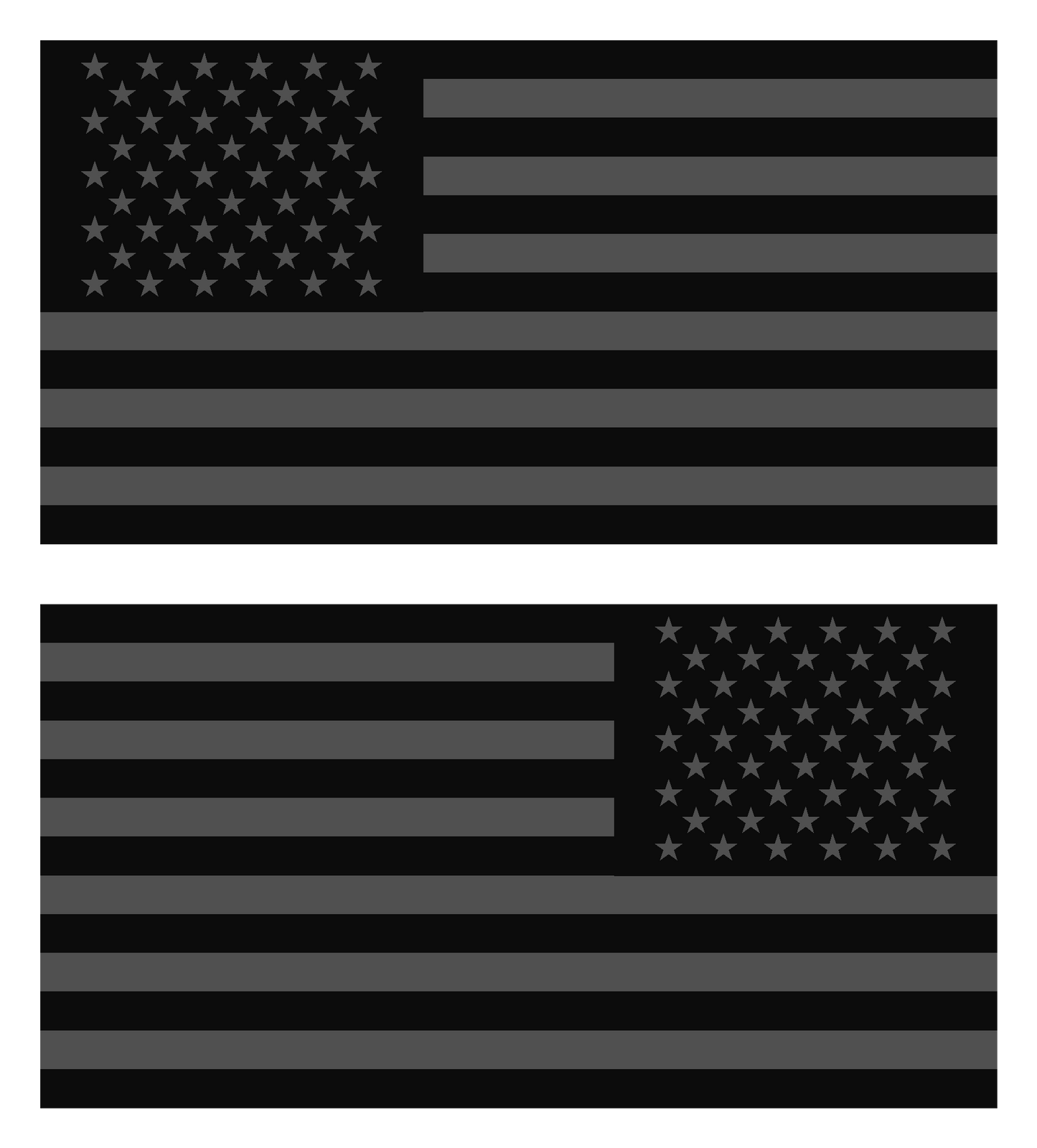 US Flag, Black Metal (transparent ground)