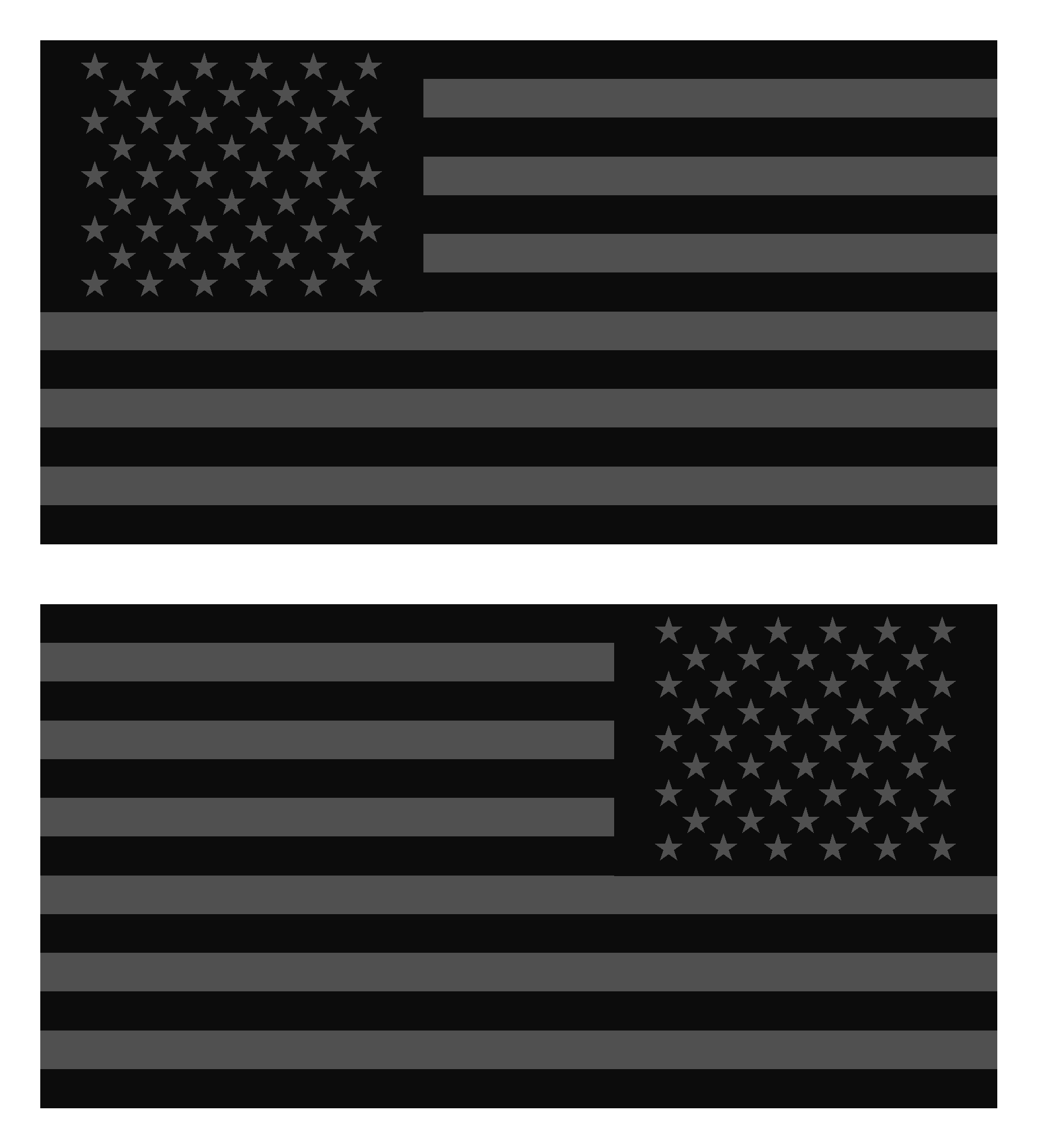 US Flag, Black Metal (transparent ground)