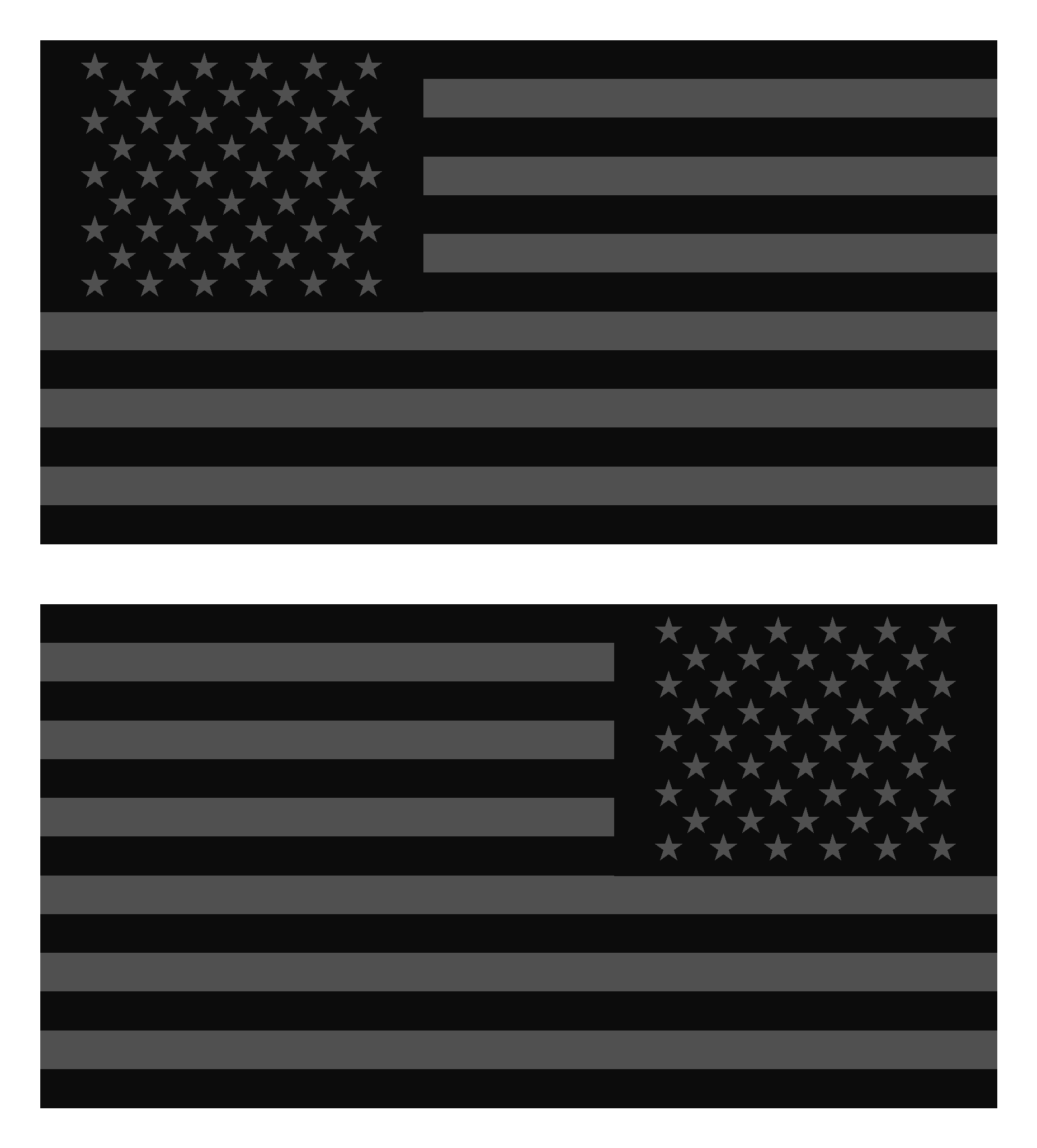 US Flag, Black Metal